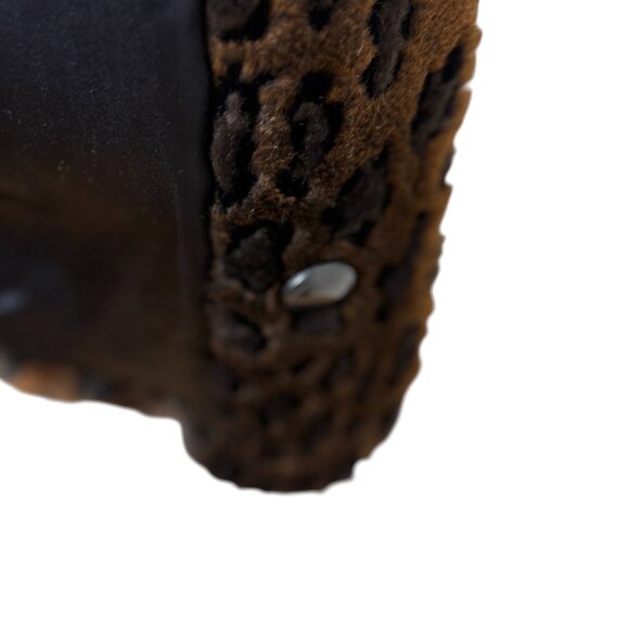 Vintage Pedestal Faux-Fur Leopard Coat with Oversized Shawl Collar/Hood - Picture 10 of 12